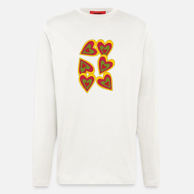 herzen on fire - Langarmshirt - made by SPREAD  - OFF WHITE