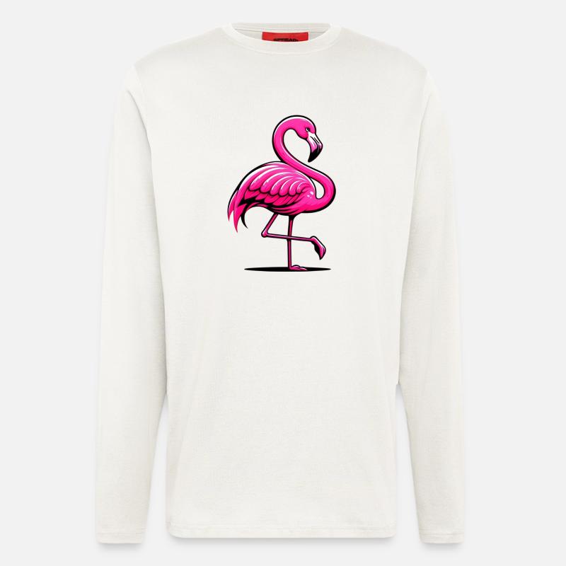 Flamingo - Langarmshirt - made by SPREAD  - OFF WHITE