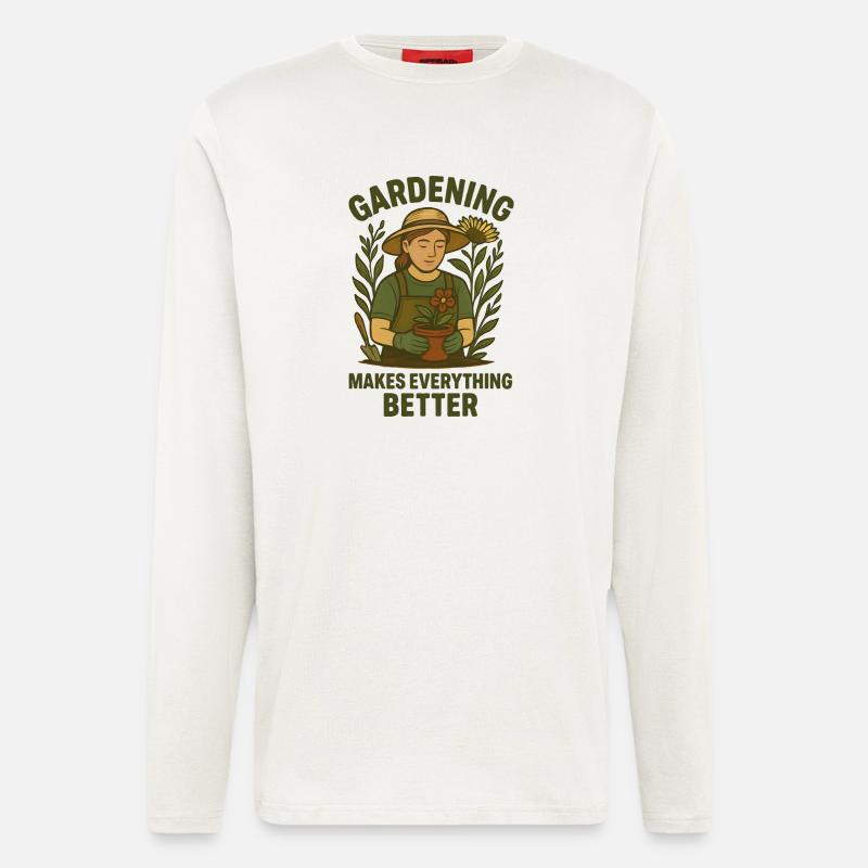 Garten Gartenarbeit - Langarmshirt - made by SPREAD  - OFF WHITE