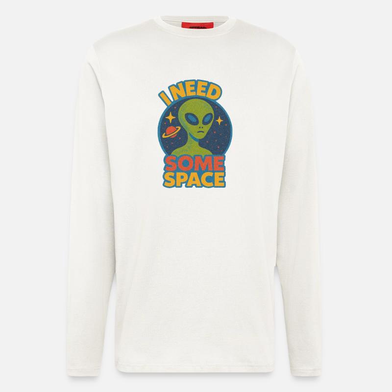 I Need Some Space Alien Tee - Longsleeve - made by SPREAD  - OFF WHITE
