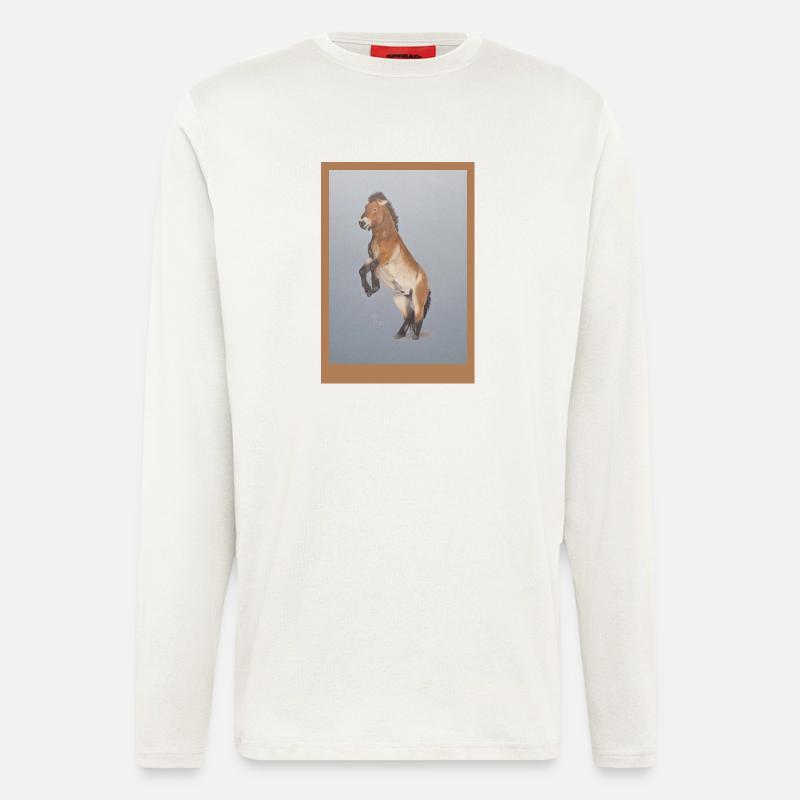Hochreitendes Pferd - Langarmshirt - made by SPREAD  - OFF WHITE