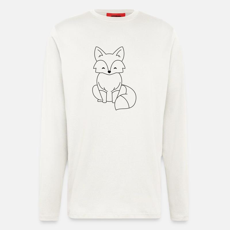 Comic Fox in Black - Longsleeve - made by SPREAD  - OFF WHITE