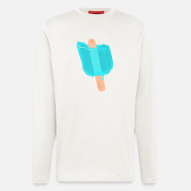 Blaues Eis am Stiel - Langarmshirt - made by SPREAD  - OFF WHITE