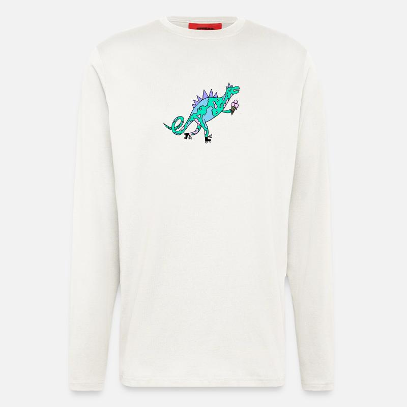 Rollerskates_Dino - Langarmshirt - made by SPREAD  - OFF WHITE