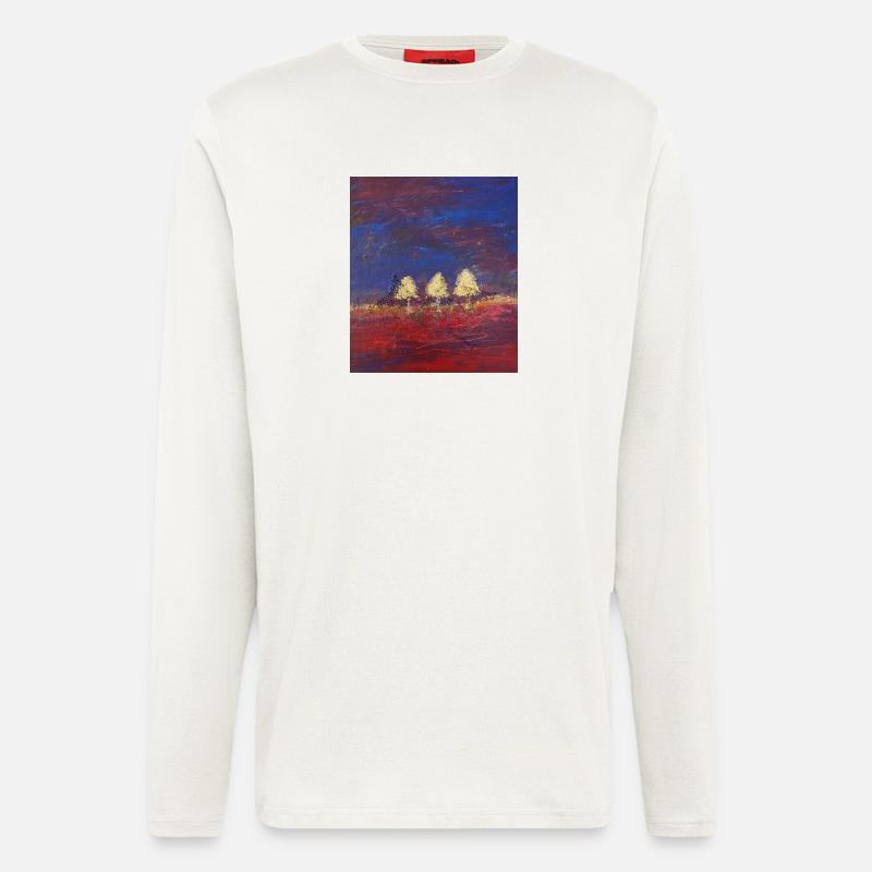 Drei Bäume in Abendrot - Langarmshirt - made by SPREAD  - OFF WHITE