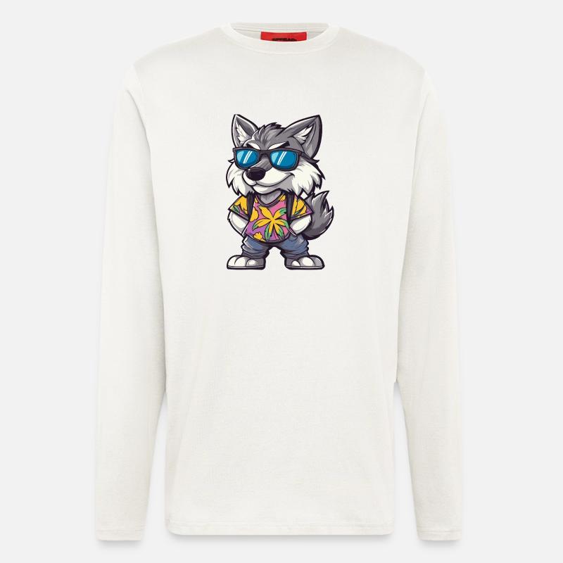 Wolf Comic Vacation - Longsleeve - made by SPREAD  - OFF WHITE