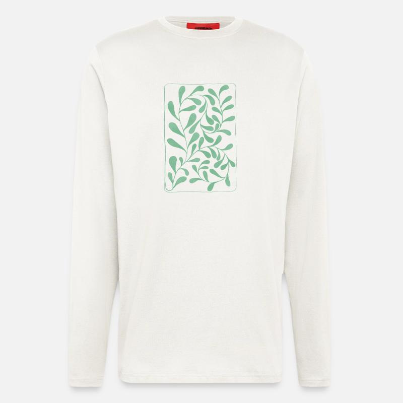 Eukalyptusblätter - Langarmshirt - made by SPREAD - OFF WHITE