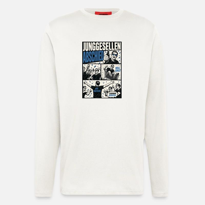 Junggesellenabschied Comic - Langarmshirt - made by SPREAD  - OFF WHITE