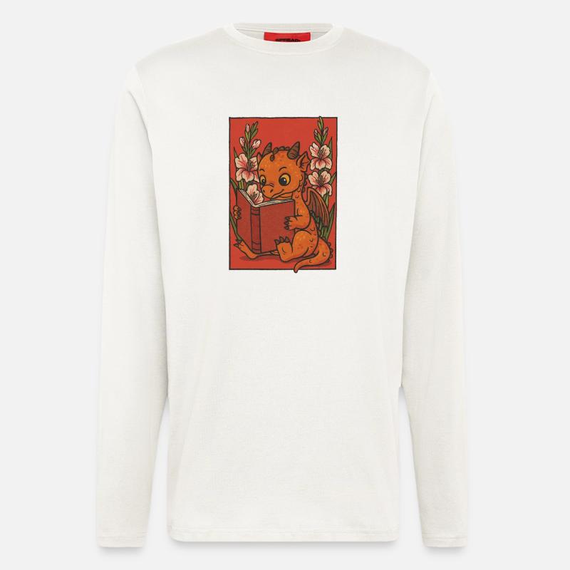 Drachenlesen im Blumengarten - Langarmshirt - made by SPREAD  - OFF WHITE
