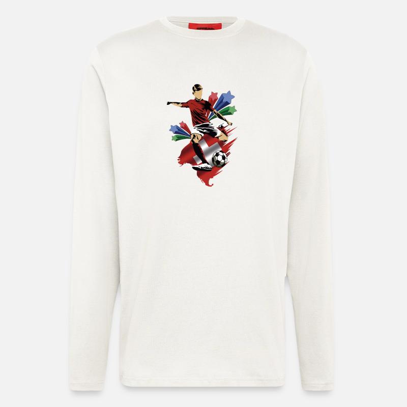 Schweiz - Schweizer - Flaggen - Langarmshirt - made by SPREAD - OFF WHITE