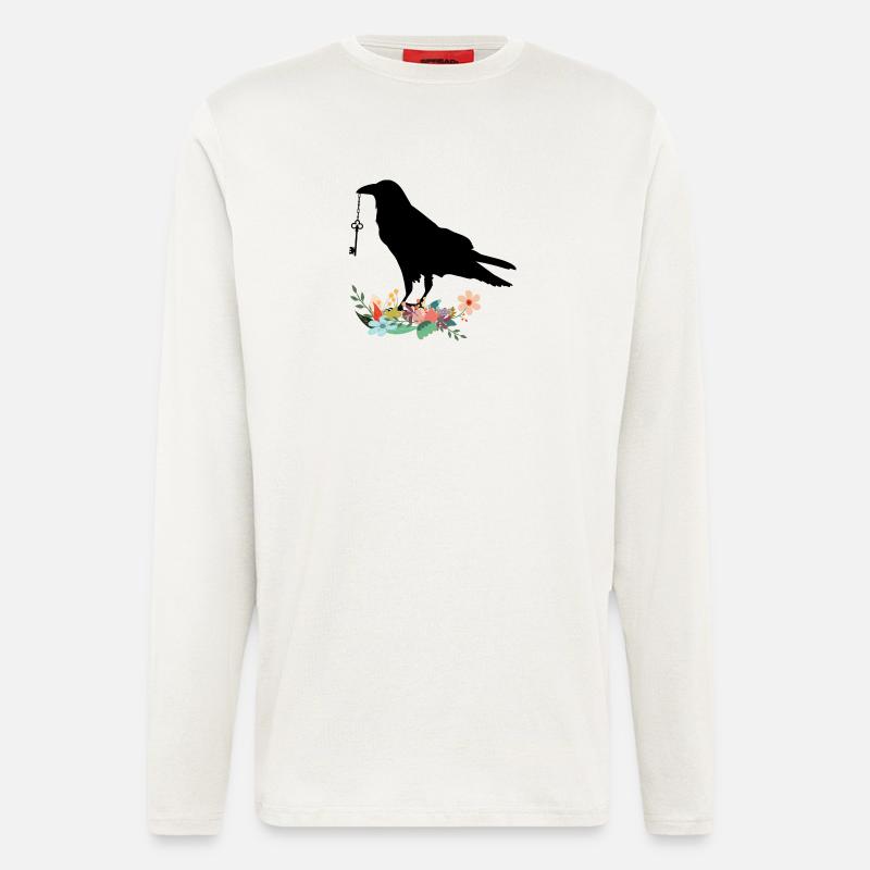 corbeau - Manches longues bio décontracté fabriqué en UE - OFF WHITE