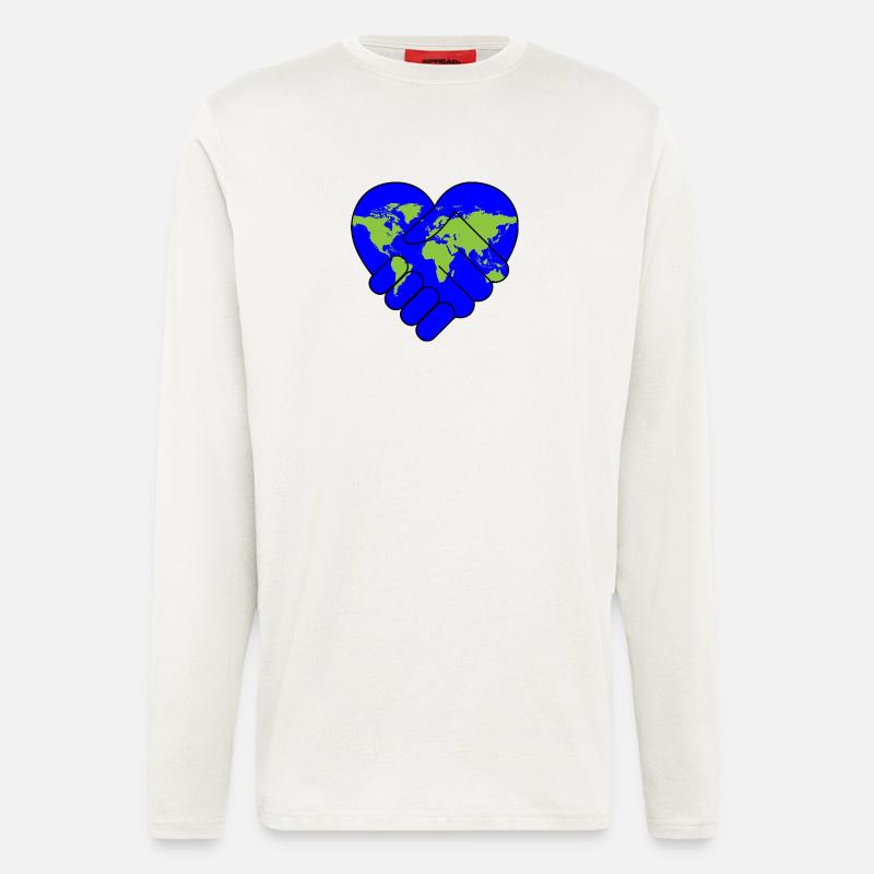 Welt Friede - Langarmshirt - made by SPREAD - OFF WHITE