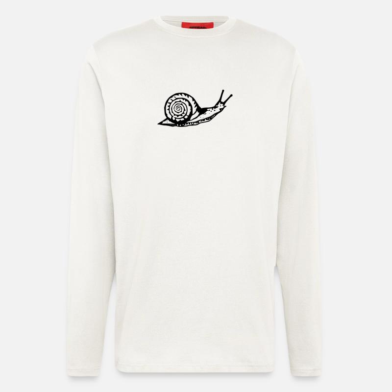 Snail black and withe - Langarmshirt - made by SPREAD  - OFF WHITE
