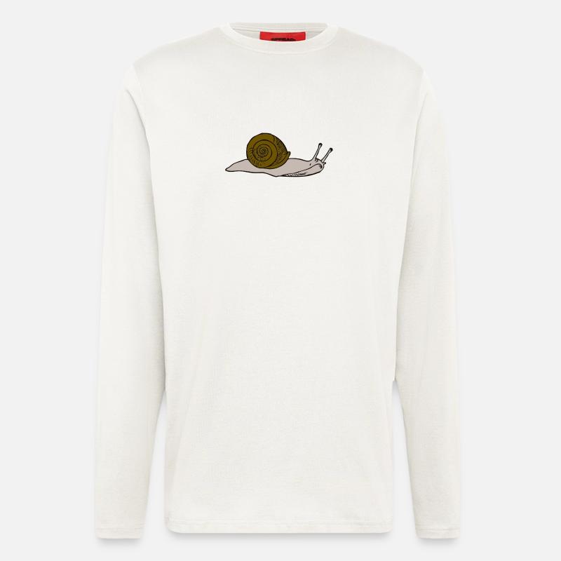 Brown snail - Langarmshirt - made by SPREAD  - OFF WHITE