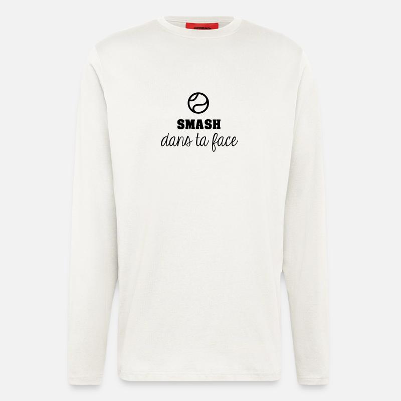 Smash dans ta face - Manches longues bio décontracté fabriqué en UE - OFF WHITE