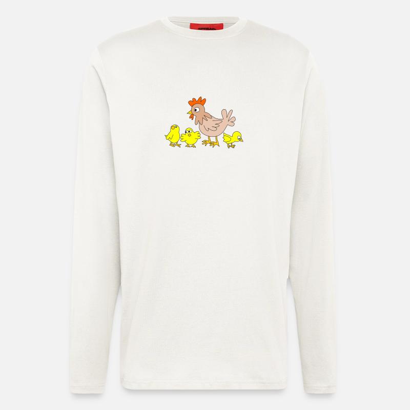 Hühner - Langarmshirt - made by SPREAD  - OFF WHITE