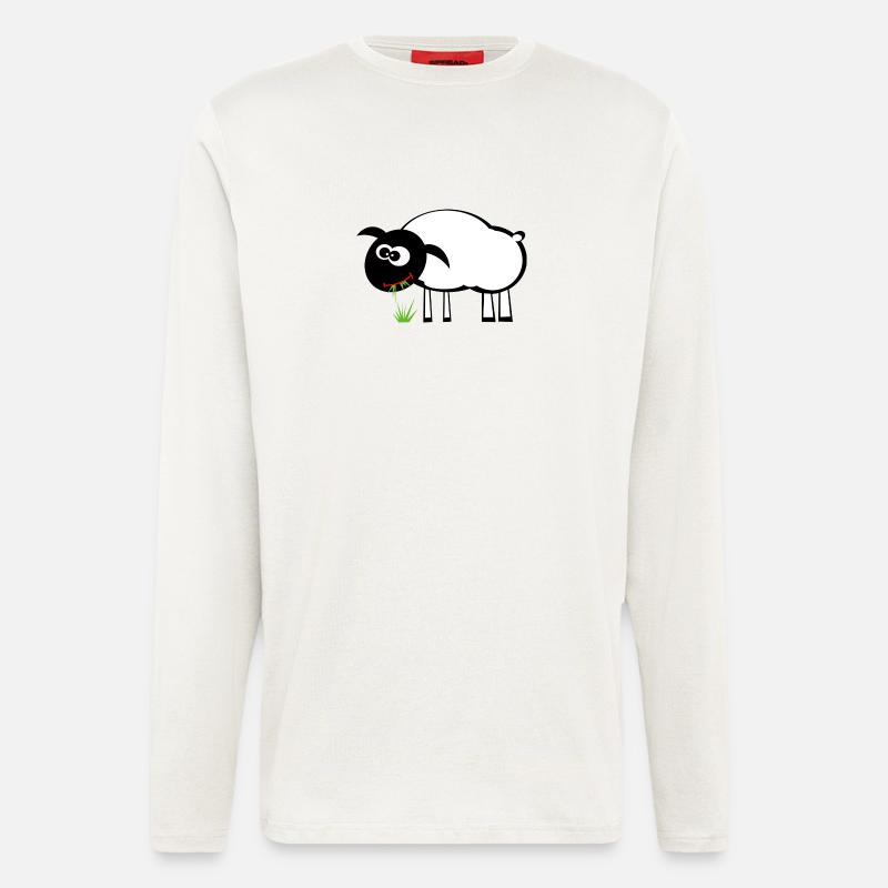 Sweet sheep eats grass. Gift - Longsleeve - made by SPREAD  - OFF WHITE