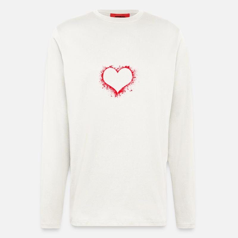 Blutiges Herz - Langarmshirt - made by SPREAD  - OFF WHITE