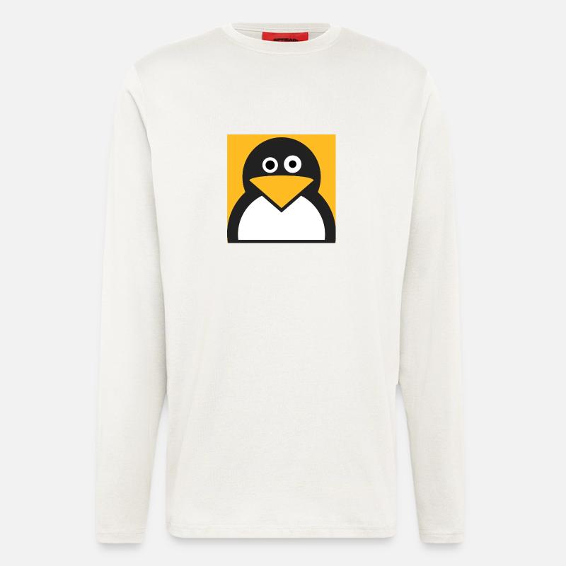 Linux Pingouin - Manches longues bio décontracté fabriqué en UE - OFF WHITE