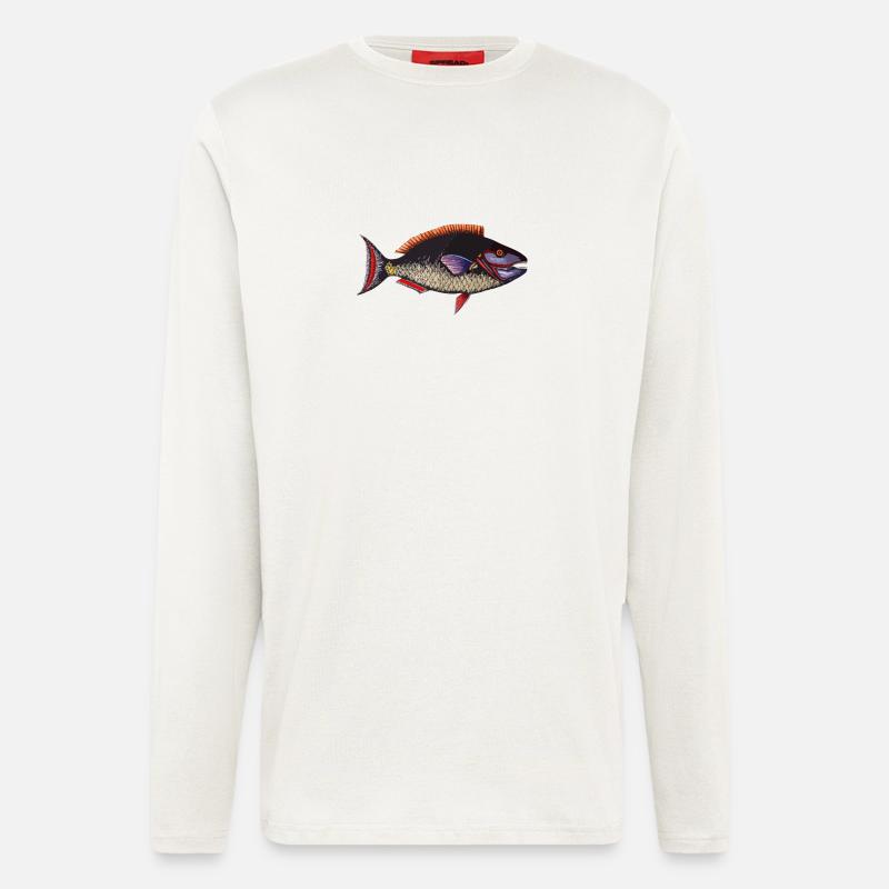 poisson - Manches longues bio décontracté fabriqué en UE - OFF WHITE