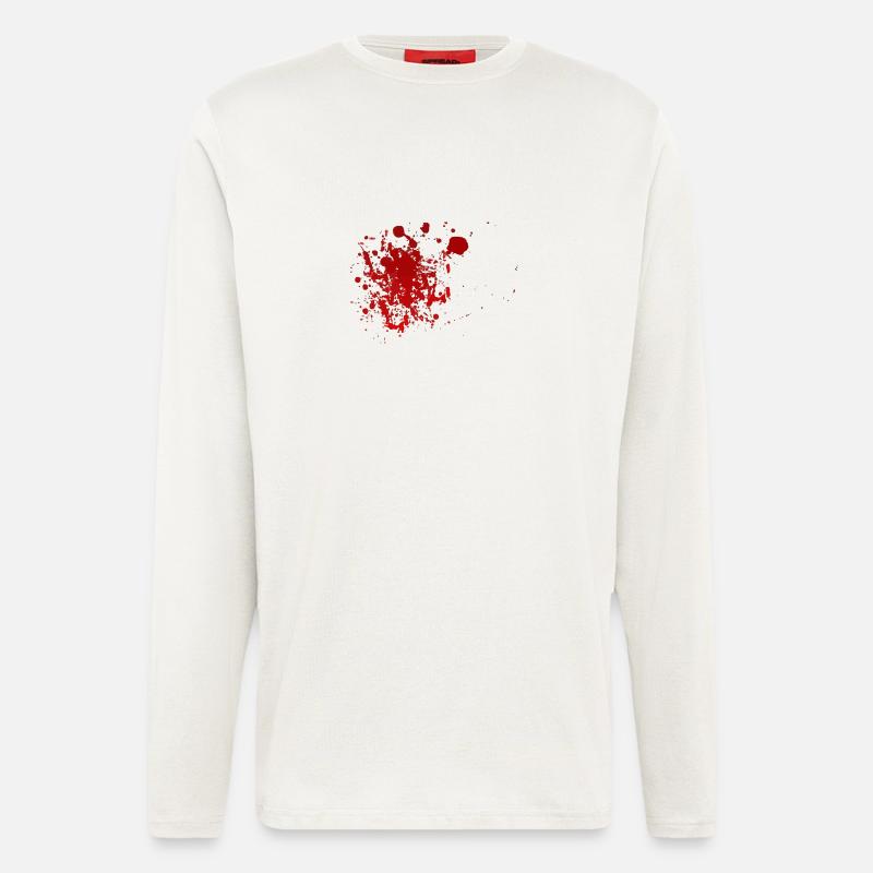 Blut Spritzer Splatter Halloween Blutspritzer - Langarmshirt - made by SPREAD  - OFF WHITE