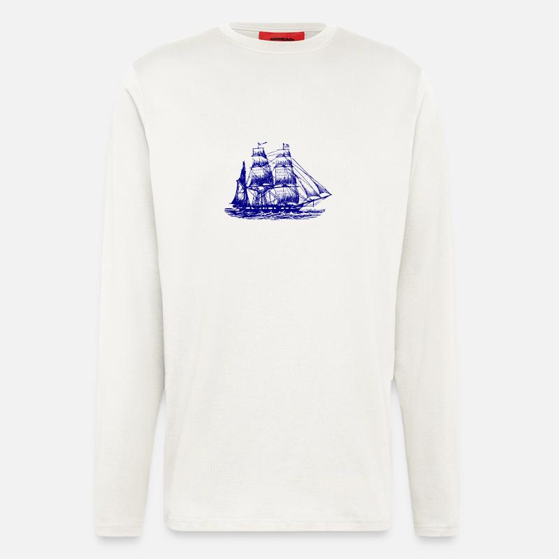 Segelboot Segelschiff - Langarmshirt - made by SPREAD  - OFF WHITE