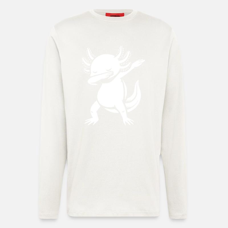 Axolotl dabbing - Dab Dance - Cadeau - Manches longues bio décontracté fabriqué en UE - OFF WHITE