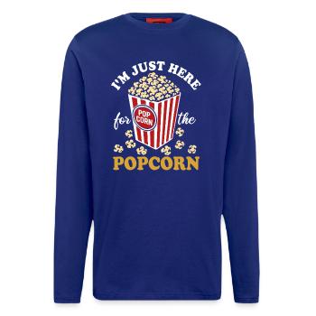 I'm just here for the Popcorn - crispy & delicious - Longsleeve - made by SPREAD  - Iconic Blue - Front
