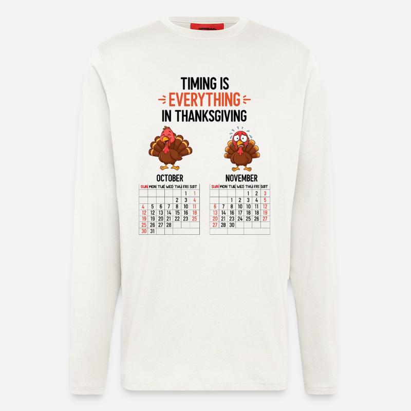 Thanksgiving Timing - Langarmshirt - made by SPREAD  - OFF WHITE
