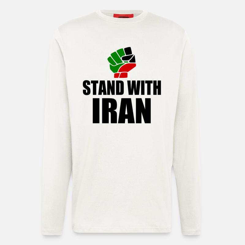 Stand with iran - Langarmshirt - made by SPREAD  - OFF WHITE