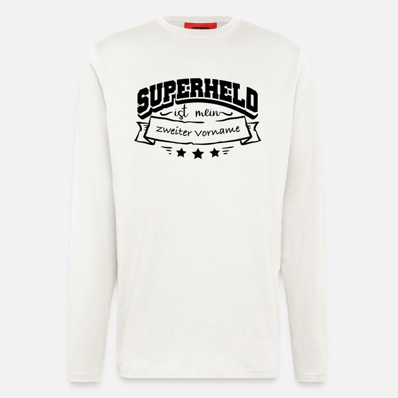Vorname Superheld - Langarmshirt - made by SPREAD  - OFF WHITE