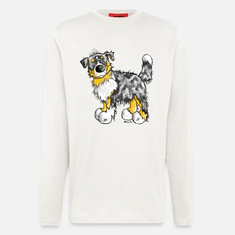 Aussie - Australian Shepherd - Hund - Dog - Langarmshirt - made by SPREAD  - OFF WHITE