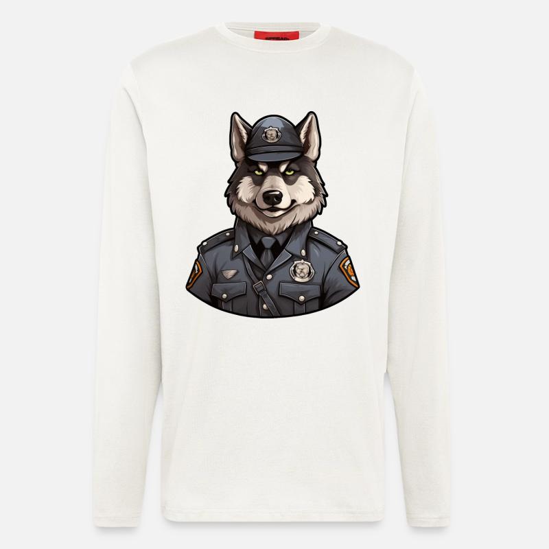 Polizei Wolf - Langarmshirt - made by SPREAD  - OFF WHITE