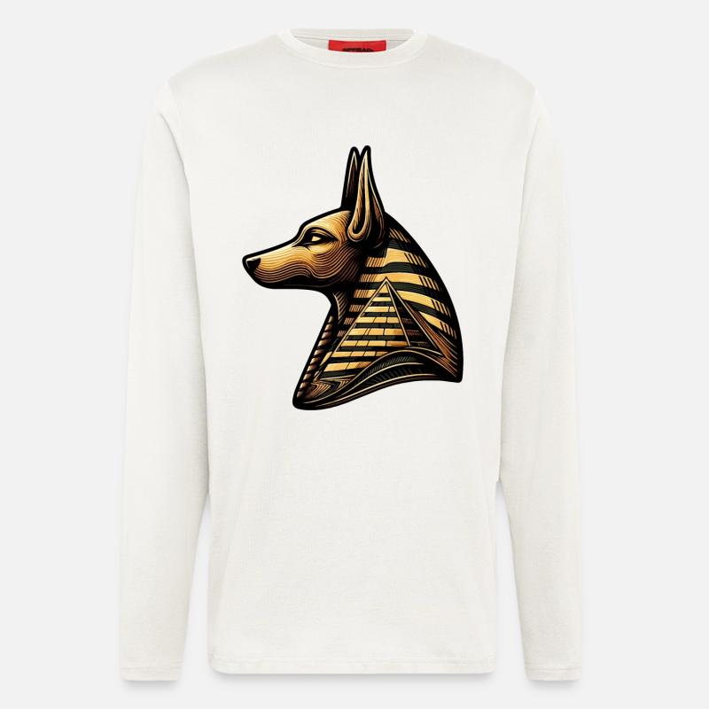 Anubis | Wächter der Gräber Ägypten - Langarmshirt - made by SPREAD  - OFF WHITE