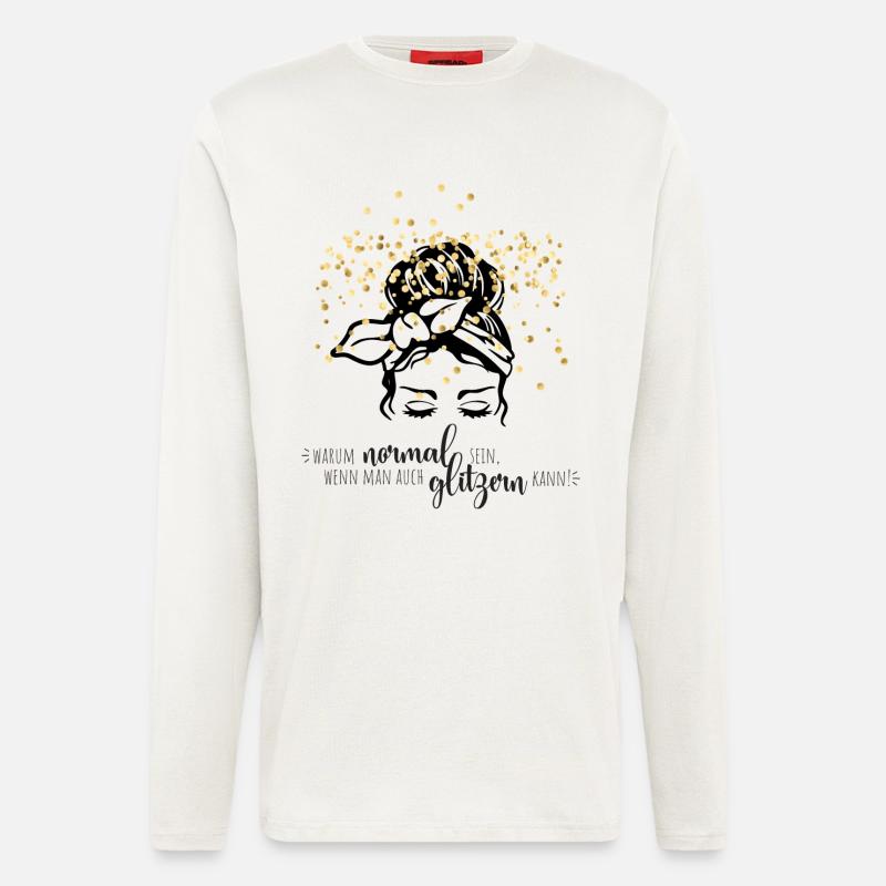 Glitzerkonfetti Spruch - Langarmshirt - made by SPREAD  - OFF WHITE