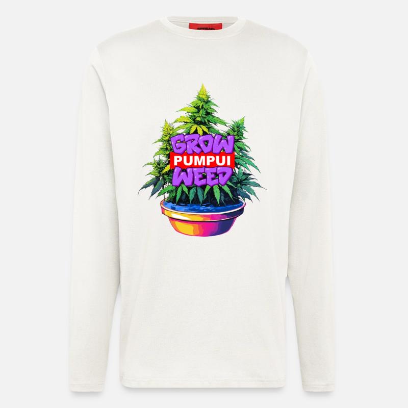 Grow Pumpui Weed - Langarmshirt - made by SPREAD  - OFF WHITE