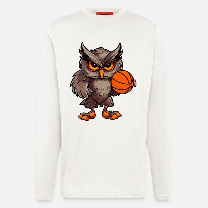 Basketball Eule - Langarmshirt - made by SPREAD  - OFF WHITE