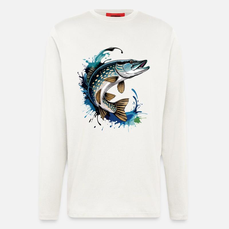 Springender Hecht - Langarmshirt - made by SPREAD  - OFF WHITE
