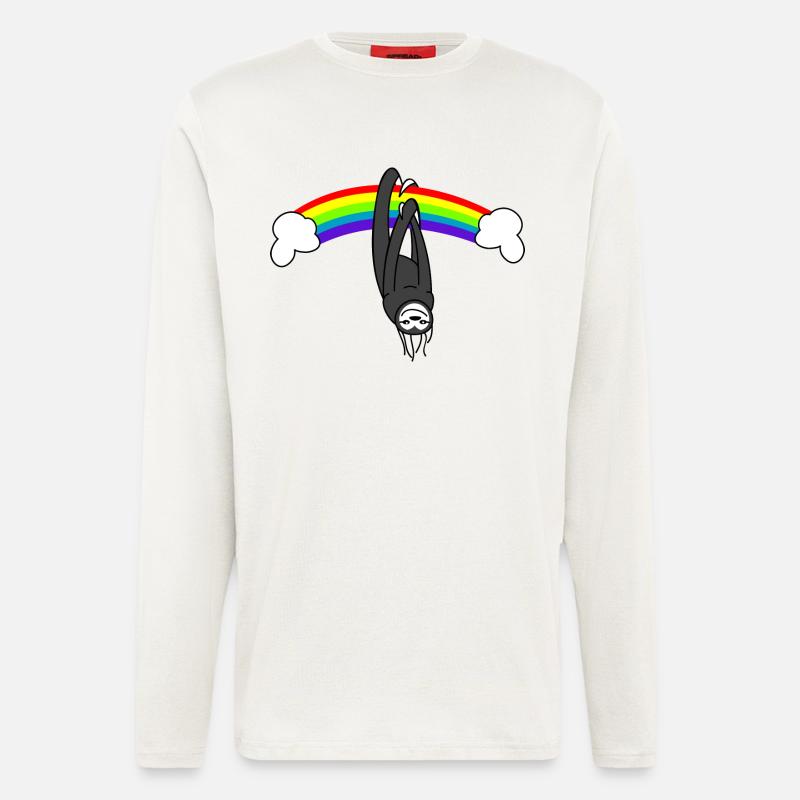 Faultier mit Regenbogen - Langarmshirt - made by SPREAD  - OFF WHITE
