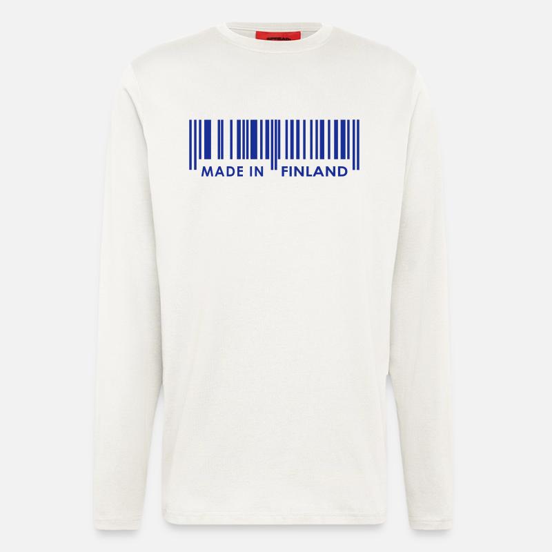 Bar code Made in Finland - Longsleeve - made by SPREAD  - OFF WHITE