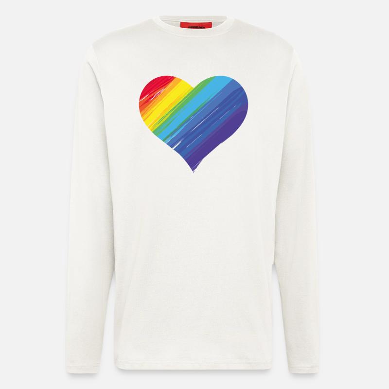 Regenbogenherz - Langarmshirt - made by SPREAD  - OFF WHITE