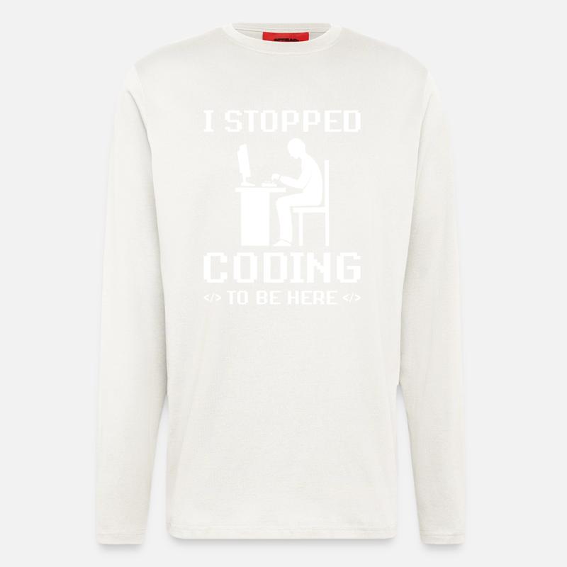 Cadeau de programmeur - Manches longues bio décontracté fabriqué en UE - OFF WHITE