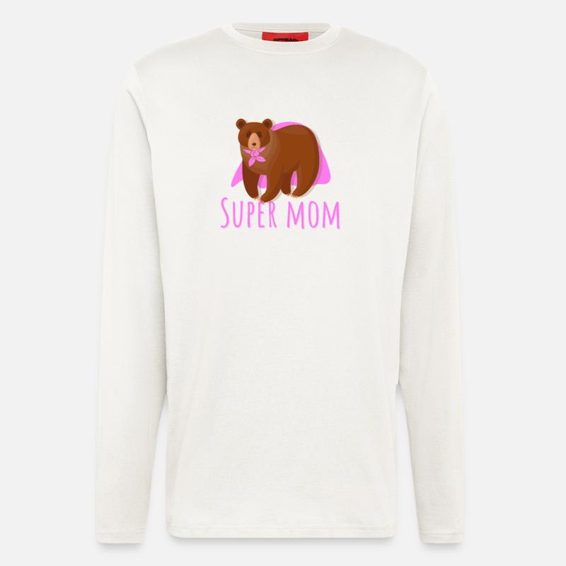 Super Mom Bear - Longsleeve - made by SPREAD  - OFF WHITE