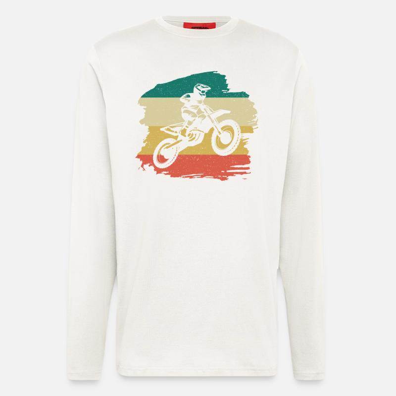 Motorcross Retro Geschenk - Langarmshirt - made by SPREAD  - OFF WHITE