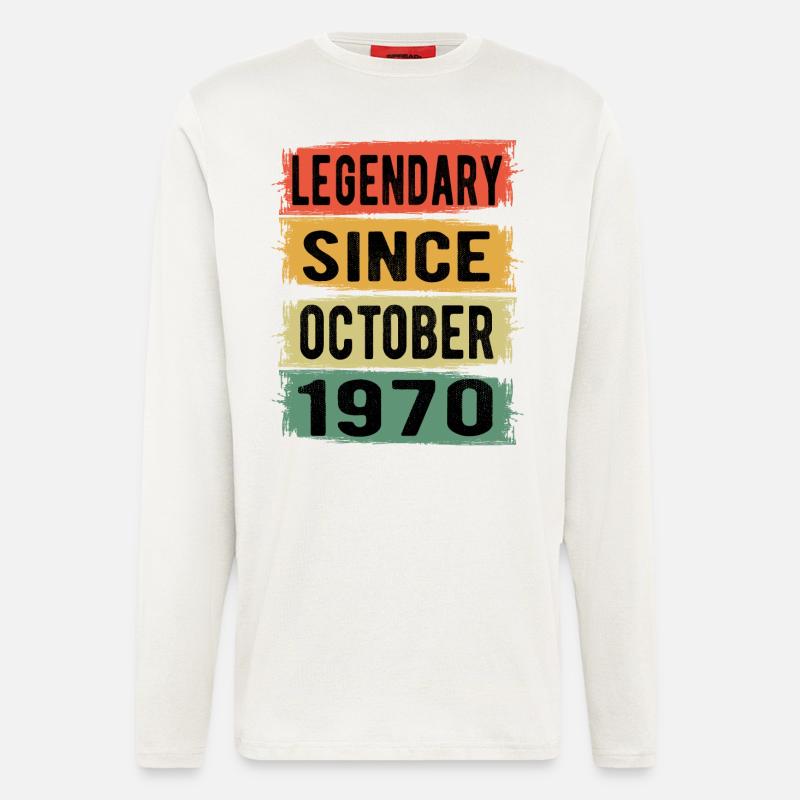 Birthday Retro October 1970 - Longsleeve - made by SPREAD  - OFF WHITE