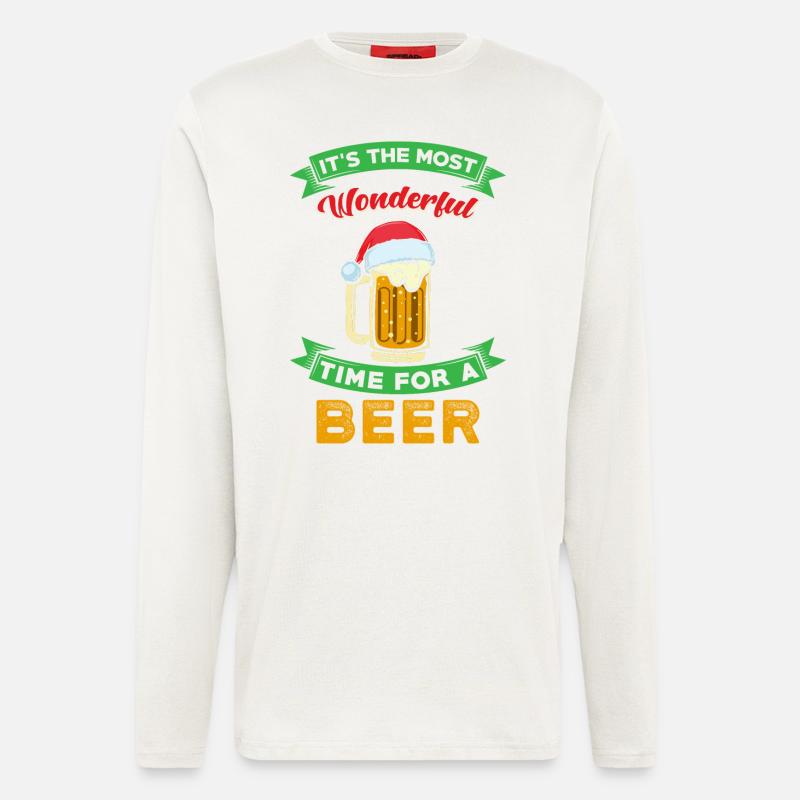 Weihnachten Bier - Langarmshirt - made by SPREAD  - OFF WHITE