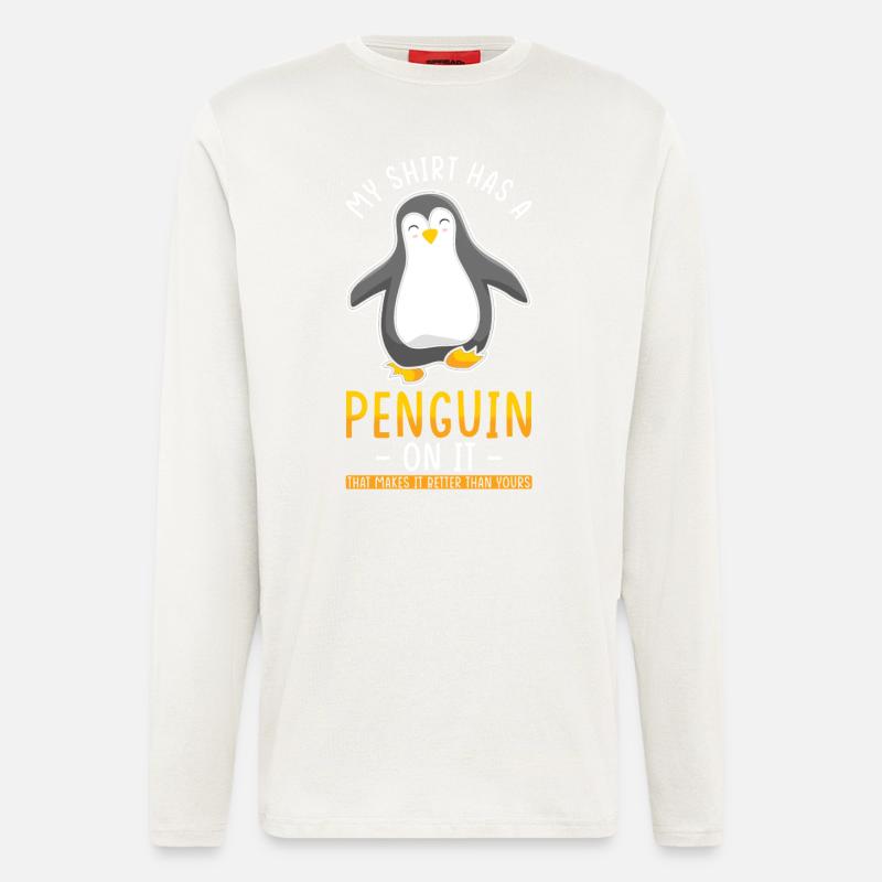 Pinguin Liebe Pinguin Spruch - Langarmshirt - made by SPREAD - OFF WHITE