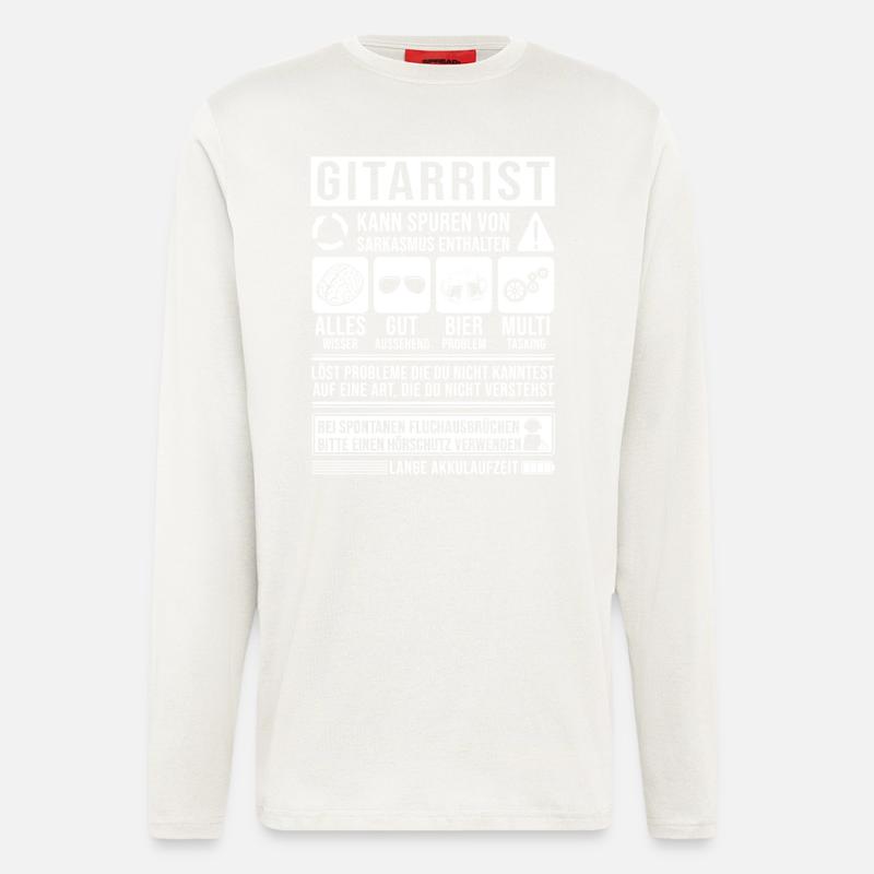 Gitarrist Spruch lustig - Langarmshirt - made by SPREAD - OFF WHITE