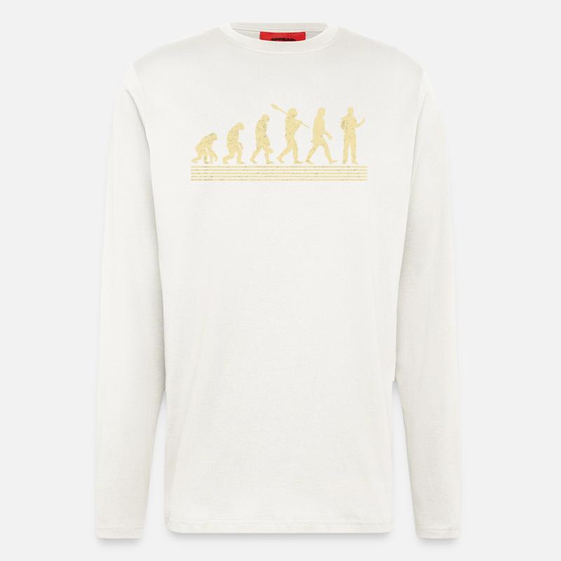 Evolution Des Gymnasiallehrers - Langarmshirt - made by SPREAD  - OFF WHITE