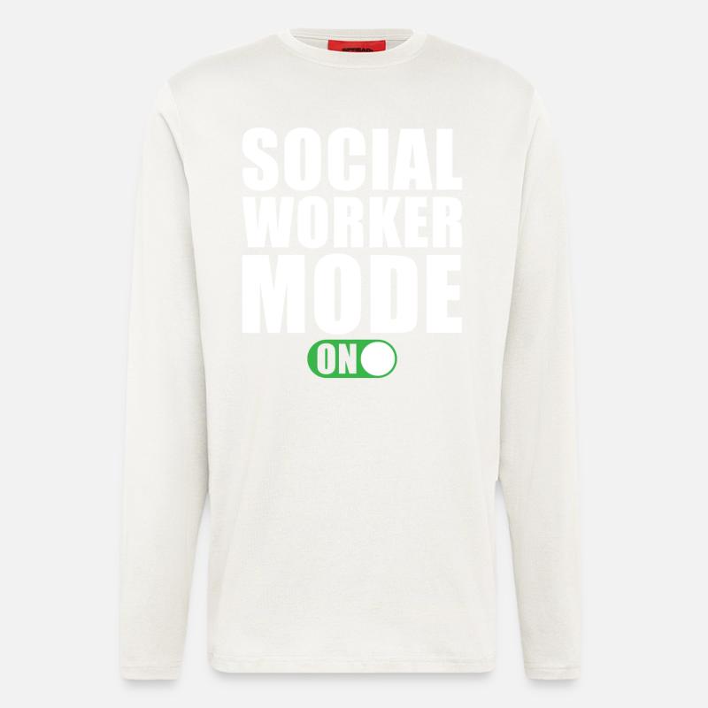 Mode de travailleur social à - Manches longues bio décontracté fabriqué en UE - OFF WHITE